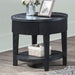 Tate - Round One Drawer End Table - Black New Classic