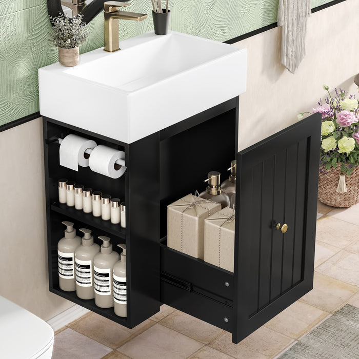 Modern Bathroom Vanity With Sink, Storage Cabinet, Drawer & Side Shelf Hearth and Haven