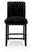 Mervannie - Upholstered Barstool (Set of 2) - Black Signature Design by Ashley®