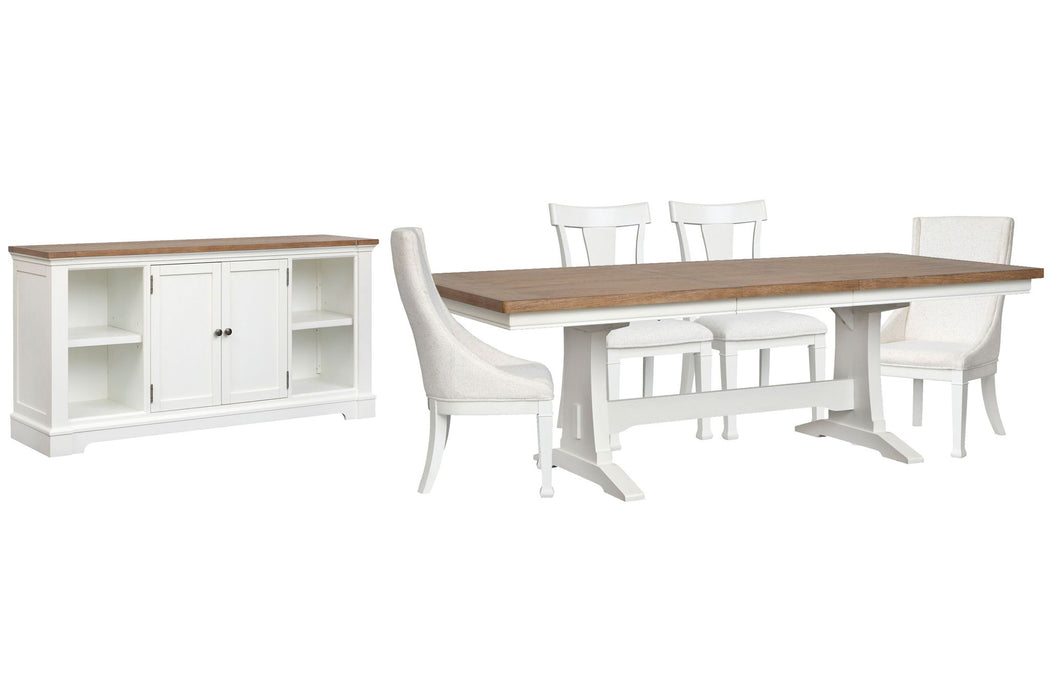 Kingston - Extendable Trestle Dining Table Set Magnussen Furniture