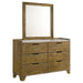 Packard - 6 Drawer Dresser With Mirror - Oak Furniture Max