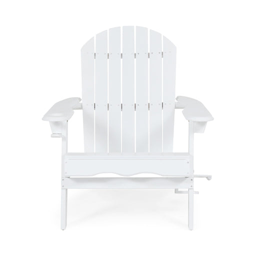 Zenithia - Outdoor Foldable Adirondack Chair With 2 Cup Holders Noble House