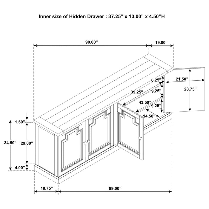 Allende - 4 Door Sideboard - Rustic