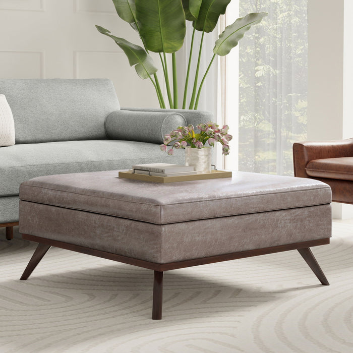 Owen - Multifunctional Square Coffee Table Storage Ottoman Simpli-Home