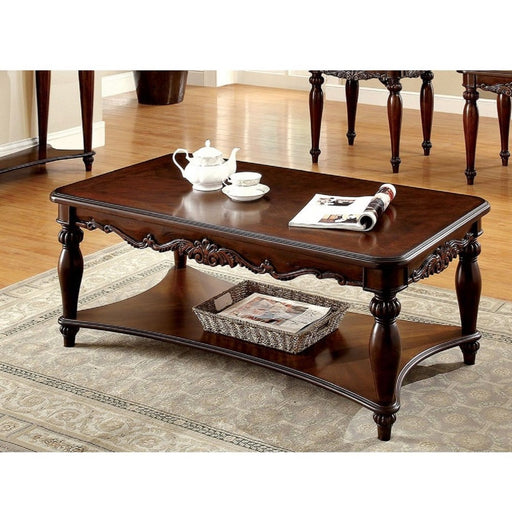 3 Piece Coffee Table With Open Shelf - Cherry Home Essentials