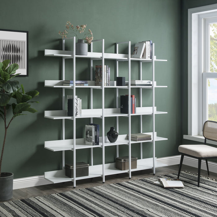 Vintage Industrial 5 Tier Open Bookcase Hearth and Haven