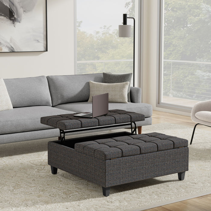 Harrison - Upholstered Coffee Table Storage Ottoman Simpli-Home