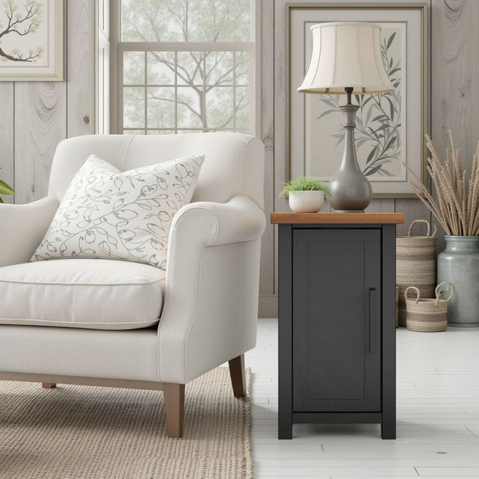 Chairside Table - Black / Whiskey Home Essentials