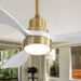 48" Smart Ceiling Fan With Lights, Reversible DC Motor, Remote Control, 3 Blades - Gold / White Daily Nest