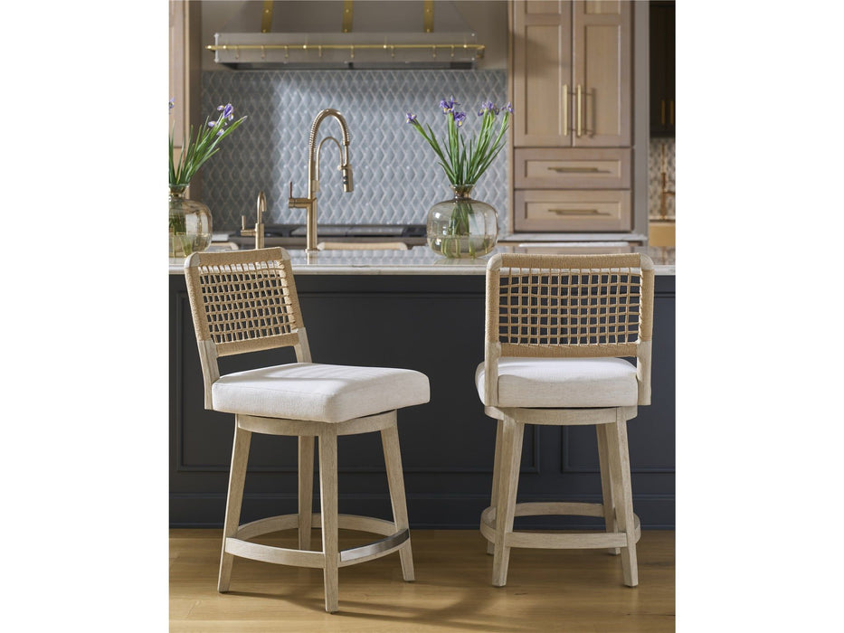 Oasis - Dockside Swivel Counter Stool - White / Beige
