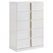 Lauryn - 5 Drawer Bedroom Chest - Gloss White Furniture Max