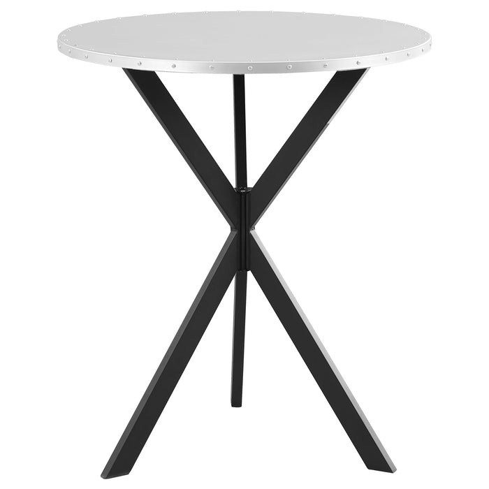 Fitz - Round Bistro Bar Table With X Base - Silver
