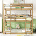 Twin Over Twin Over Twin Triple Bunk Bed With 2 Built In Ladders, Guardrails - Natural Home Essentials