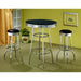 3 Piece Round 1950S Bistro Pub Bar Table Set - Black Furniture Max