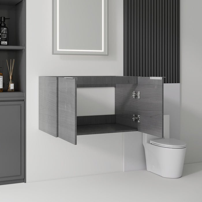 Floating Bathroom Vanity Cabinet With Soft Close Double Doors, Spacious Interior Storage, Wall Mounted, Cabinet Only Home Essentials
