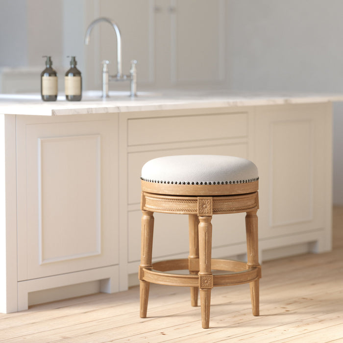 Rustic Elegance Backless Swivel Stool Home Essentials