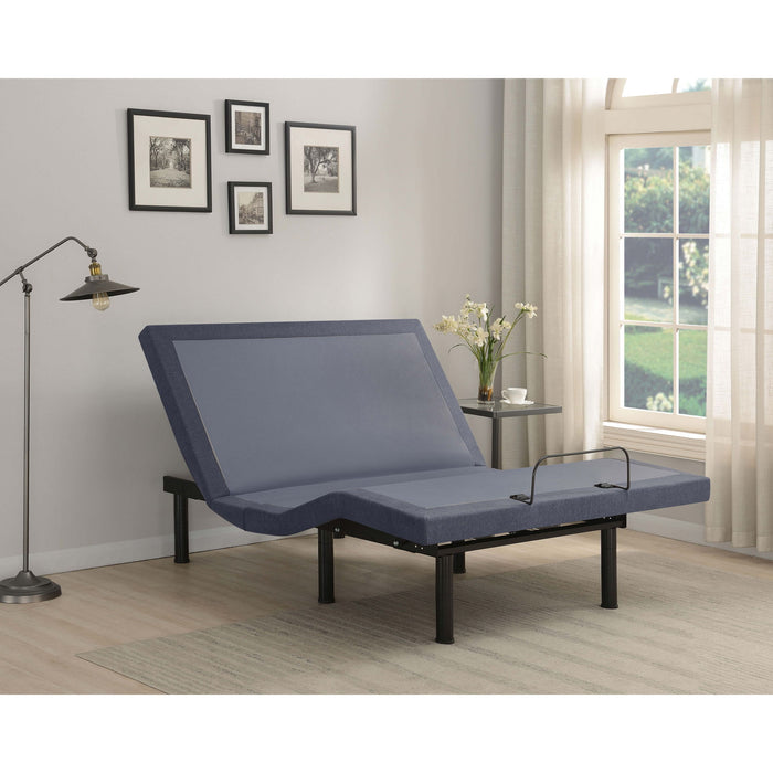 California King Adjustable Bed Base With Ergonomic Support And Wireless Remote Control - Black Furniture Max
