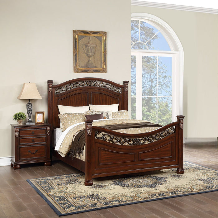 3 Piece Bedroom Set, Elegant Panel Bed With 2 Nightstands Home Essentials