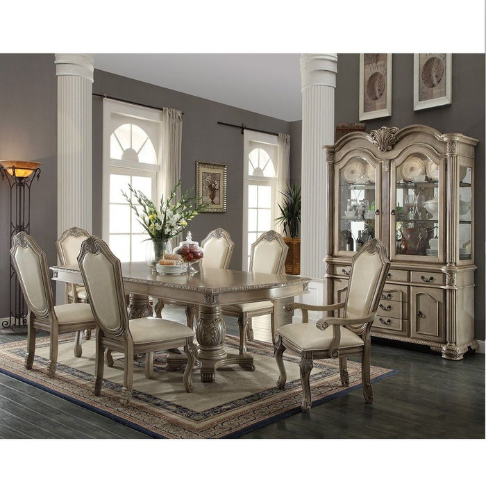 Chateau De Ville - Side Chair (Set of 2) - Synthetic Leather & Antique White ACME