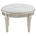 Colwood - Upholstered Oval Vanity Stool With Glitter Trim Seat - Silver Gray Furniture Max
