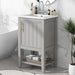 Modern Bathroom Vanity With Sink, Soft-Closing Door And Open Shelf Hearth and Haven