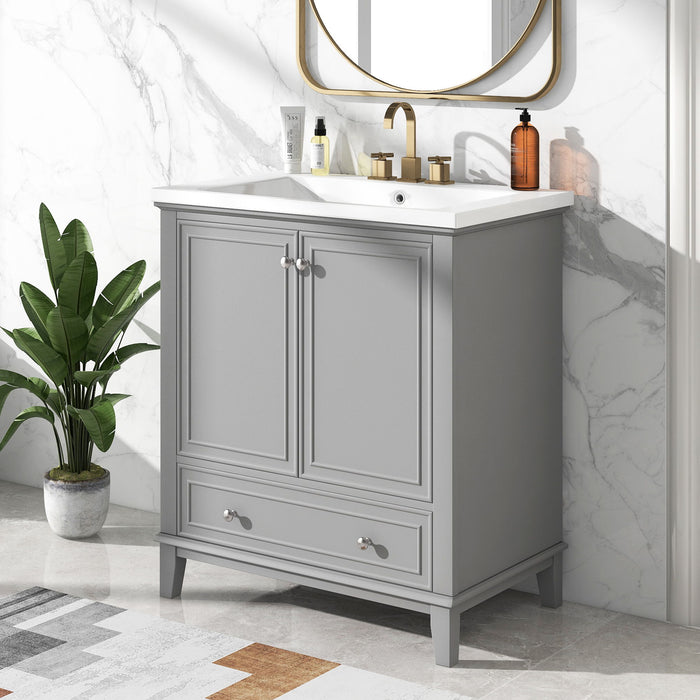 Modern Bathroom Vanity With Sink Combo, Multi Functional Cabinet With Doors And Drawer Hearth and Haven