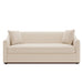 3 Seater Sofa With Wrap Around Armrests And Throw Pillows, For Living Room - Oatmeal Noble House
