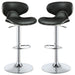 Bar Stool With Curved Design, Height Adjustable & Swivel Base (Set of 2) - Black Furniture Max