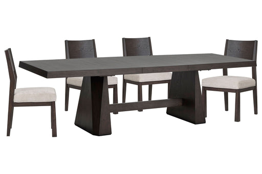 Tauren - 5 Piece Extendable Double Pedestal Dining Table Set Magnussen Furniture