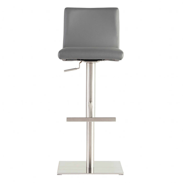 Steel Swivel Low Back Bar Height Bar Chair - Gray / Silver