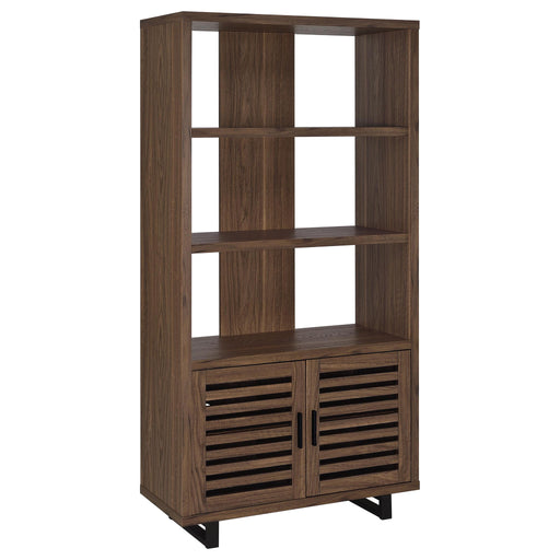 Rodger - 3 Shelf Cabinet Bookcase - Walnut Furniture Max