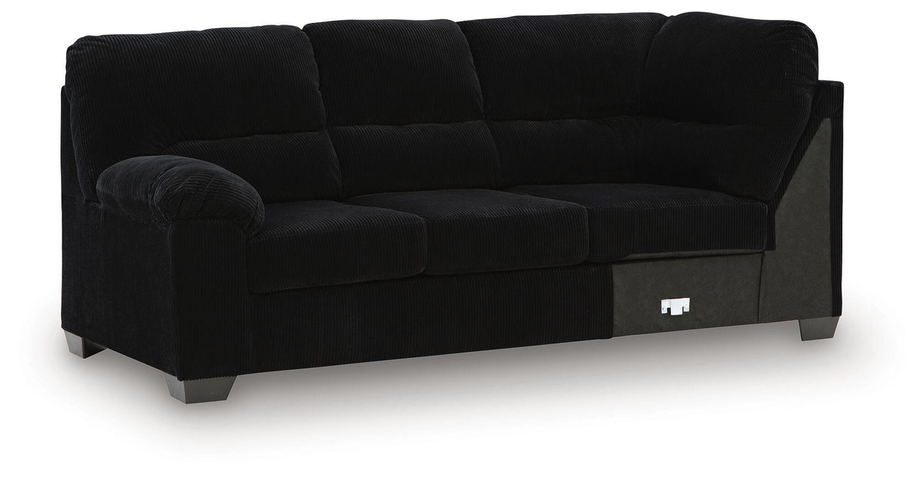 SimpleJoy - LAF Sofa With Corner Wedge - Onyx Signature Design by Ashley®