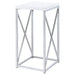 Accent Table With Accents - Glossy White Furniture Max