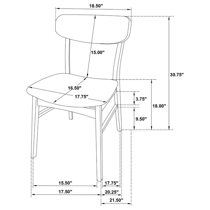 Whisten - Dining Side Chair (Set of 2) - Walnut Furniture Max