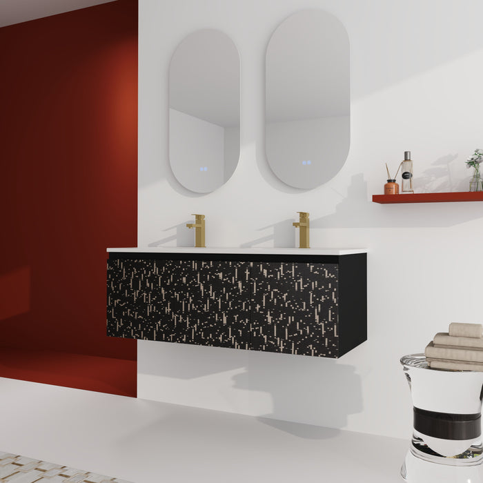 48'' Floating Wall - Mounted Bathroom Vanity & Soft - Close Cabinet Door KD - Package - Black
