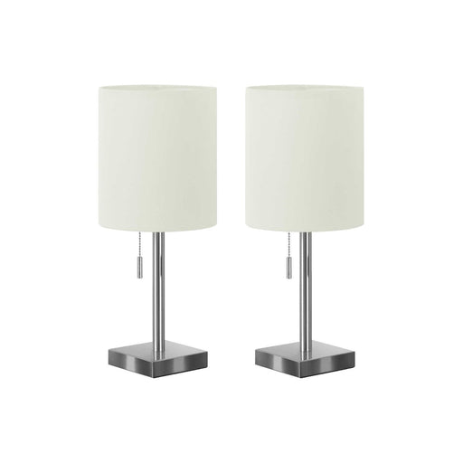 Lighting, Table Lamp, USB Port Included, Nickel, Contemporary (Set of 2) 8th Street