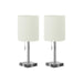 Lighting, Table Lamp, USB Port Included, Nickel, Contemporary (Set of 2) 8th Street