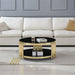 Round Double Tier Table With Flute Shaped Tube Legs Home Essentials