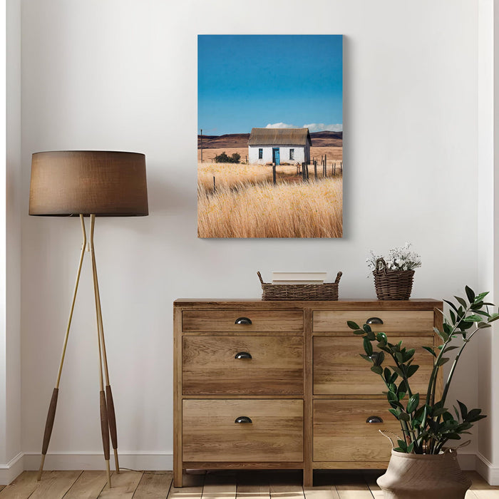 House, Barn Picture Wall Art For Home Decor - Natural / Blue Daily Nest