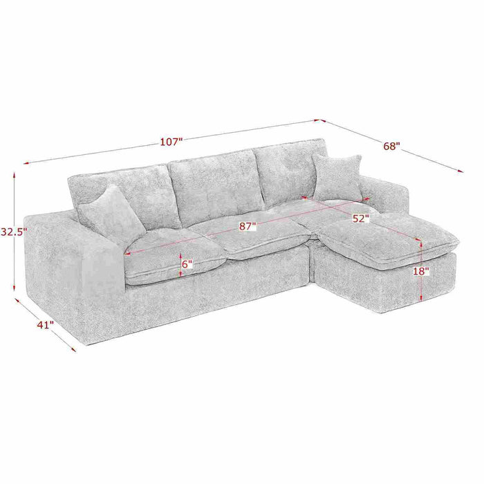 Sectional Sofa With Moveable Ottoman Home Essentials