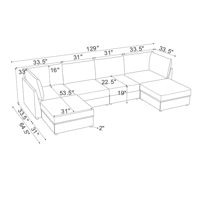 Modern Reversible Modular Sectional Home Essentials