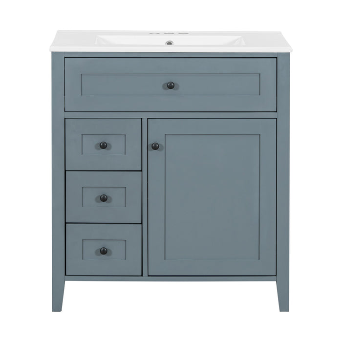 Bathroom Vanity With Sink, 3 Drawers And Adjustable Shelf, Freestanding Storage Unit Hearth and Haven