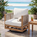 Outdoor Swivel Base Chair & Cushions Noble House