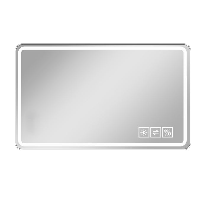 LED Bathroom Mirror Vanity Mirrors With Front Lights Wall Mounted Anti-Fog Frameless Make Up Mirror With Light Copper Free Silver Mirror Horizontal Or Vertical - Silver Daily Nest