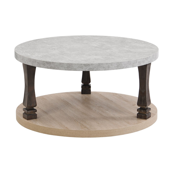 Mid-Century 2 Tier Round Table With Storage Shelf