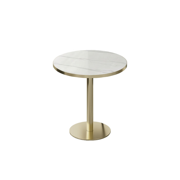 Round Bistro Table - Gold / White Home Essentials
