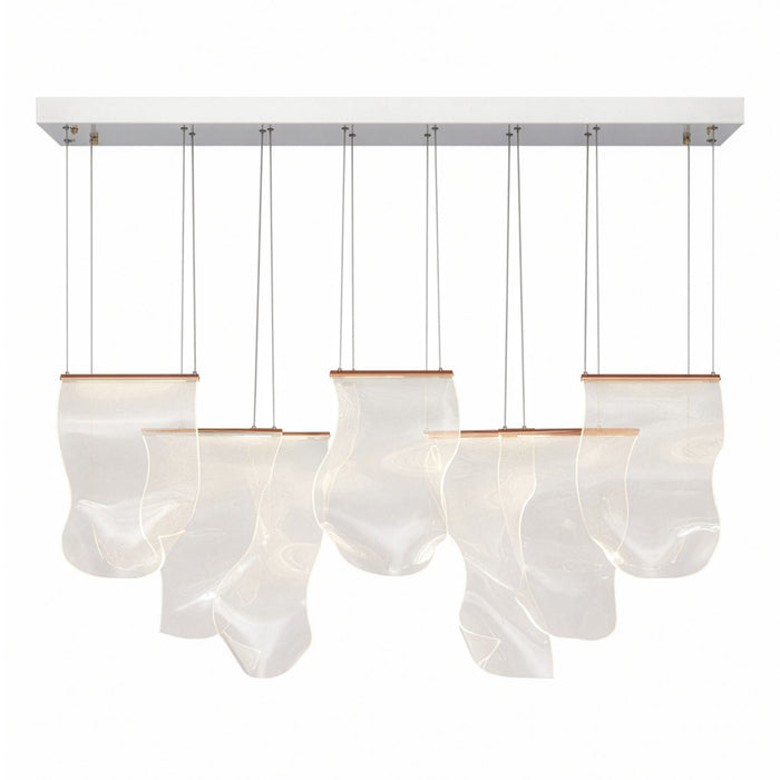 Michael Amini Lighting - Sheer Waves 8-Light Modern LED Chandelier - Rose Gold Michael Amini