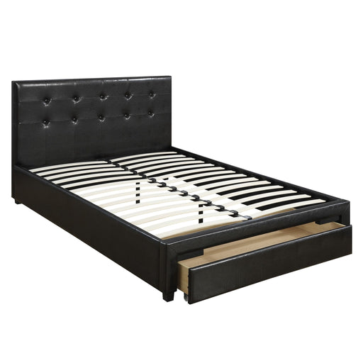 Bed With Tufted Headboard And Storage Drawer Home Essentials