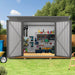 Outdoor Storage Shed, Tool House With Sloping Roof, 6 Vents And 2 Swing Doors For Backyard - Gray Daily Nest