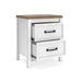 Kerisden - Two Drawer Night Stand - White / Brown Signature Design by Ashley®